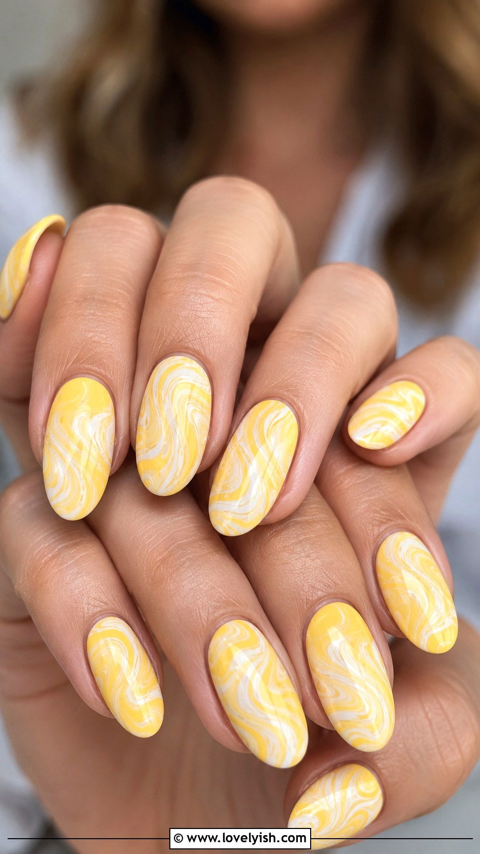 Yellow Swirl Nails - 25 yellow nails design ideas - 25 yellow nails design ideas