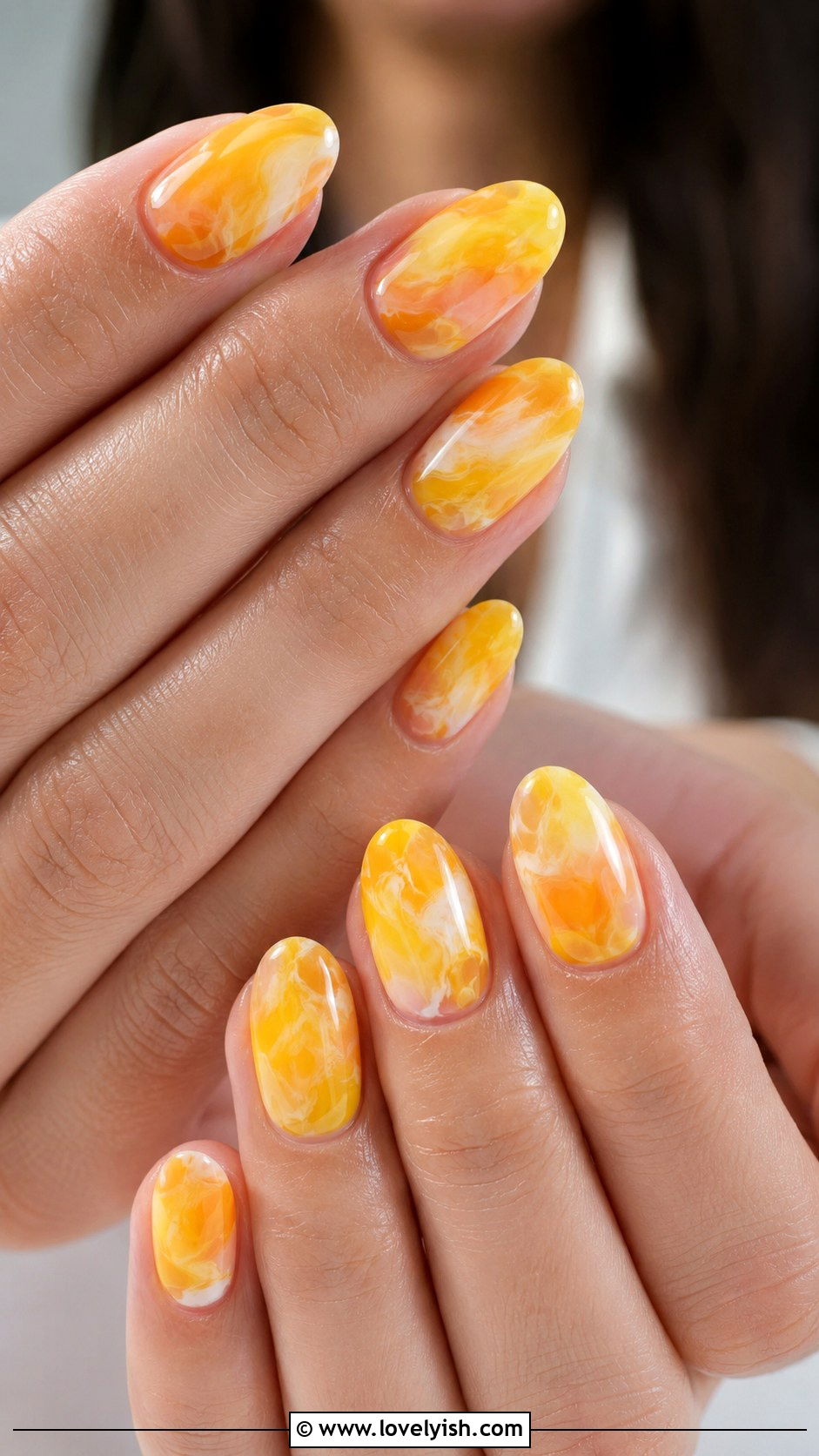 Yellow Tie Dye Nails - 50 yellow nails - 50 yellow nails