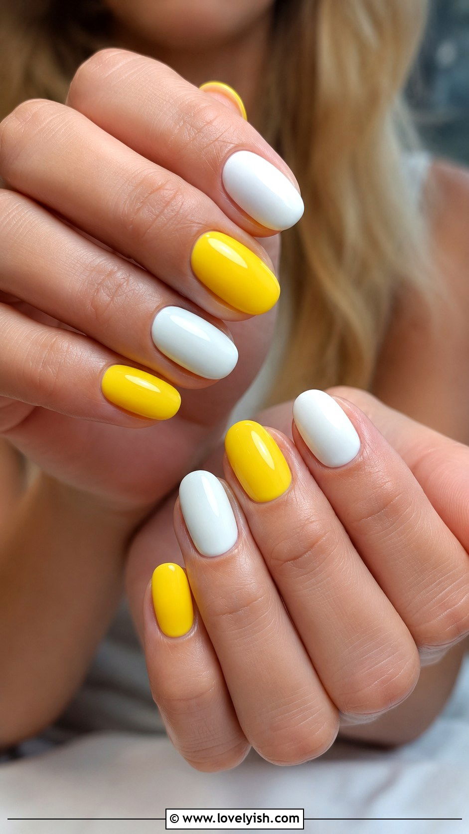 Yellow and White Nails - 50 yellow nails - 50 yellow nails