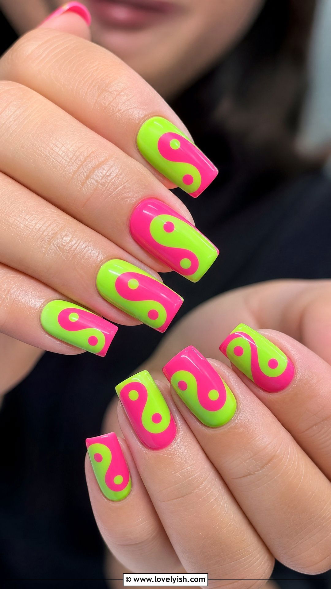 Yin Yang Swirl Nails - 50 crazy nail designs - 50 crazy nail designs