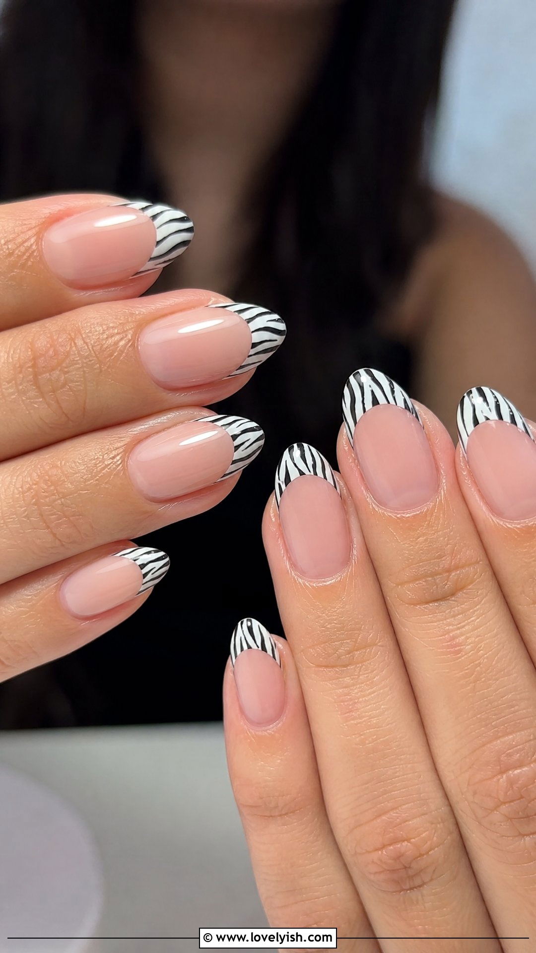 Zebra French Tip Nails - 50 edgy nails - 50 edgy nails