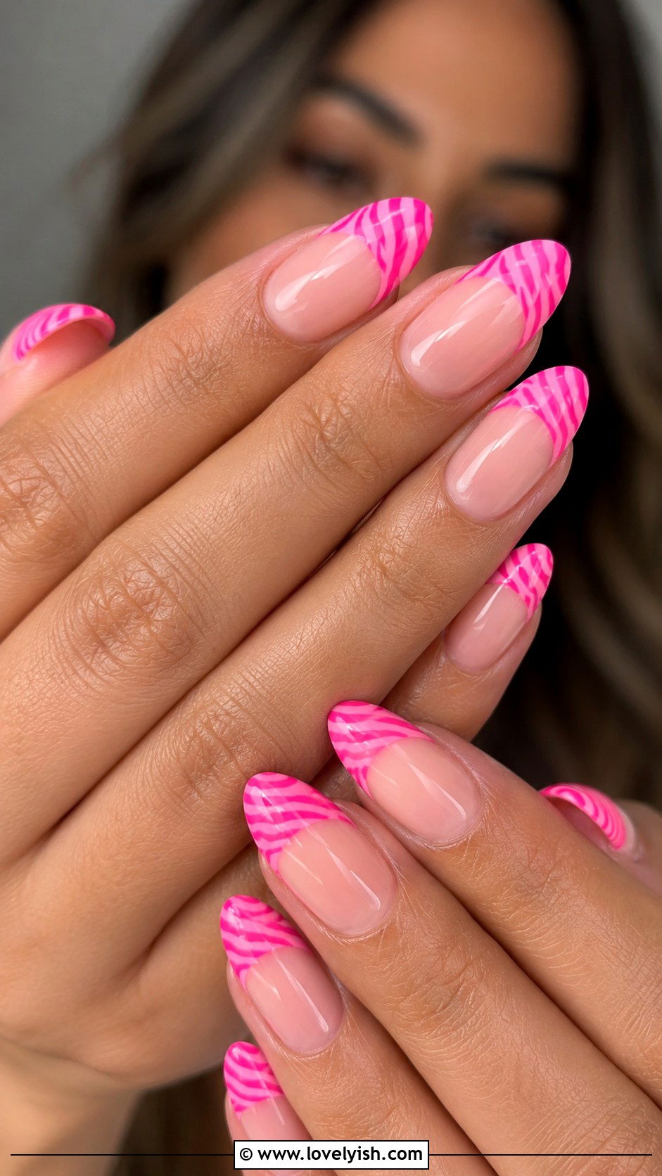 Zebra Print French Tips in Bold Colors - 50 zebra print nails - 50 zebra print nails