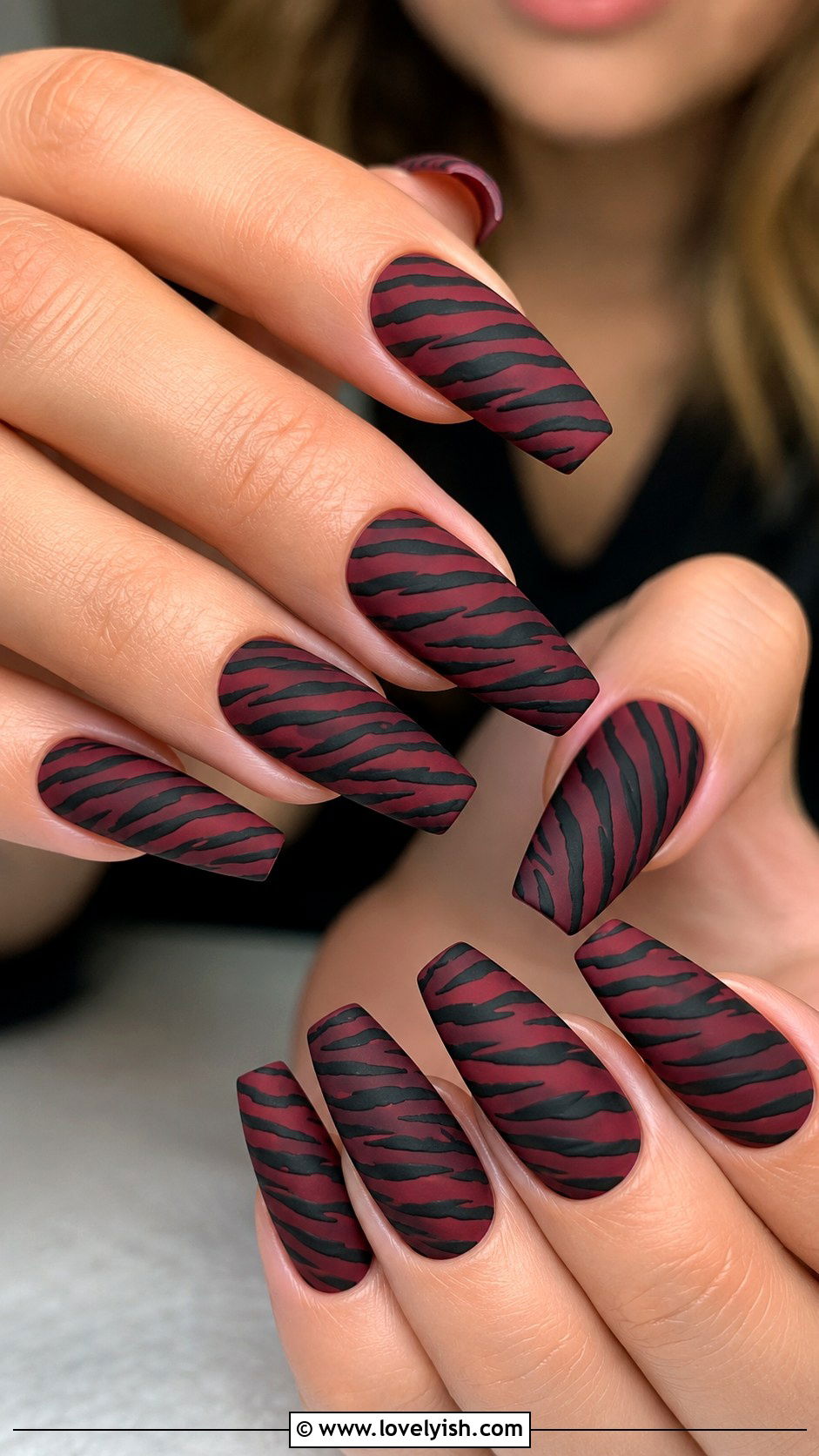 Zebra Print Nails in Fall Colors - 50 zebra print nails - 50 zebra print nails