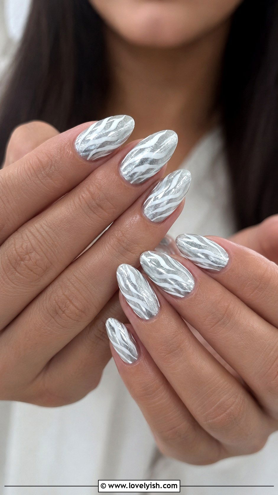 Zebra Print Nails in Winter Tones - 50 zebra print nails - 50 zebra print nails