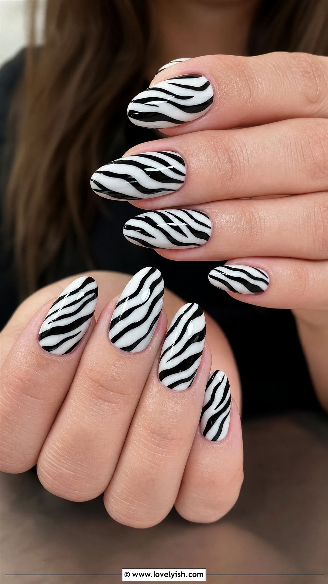 Zebra Print Nails - 50 black and white nail designs - 50 black and white nail designs
