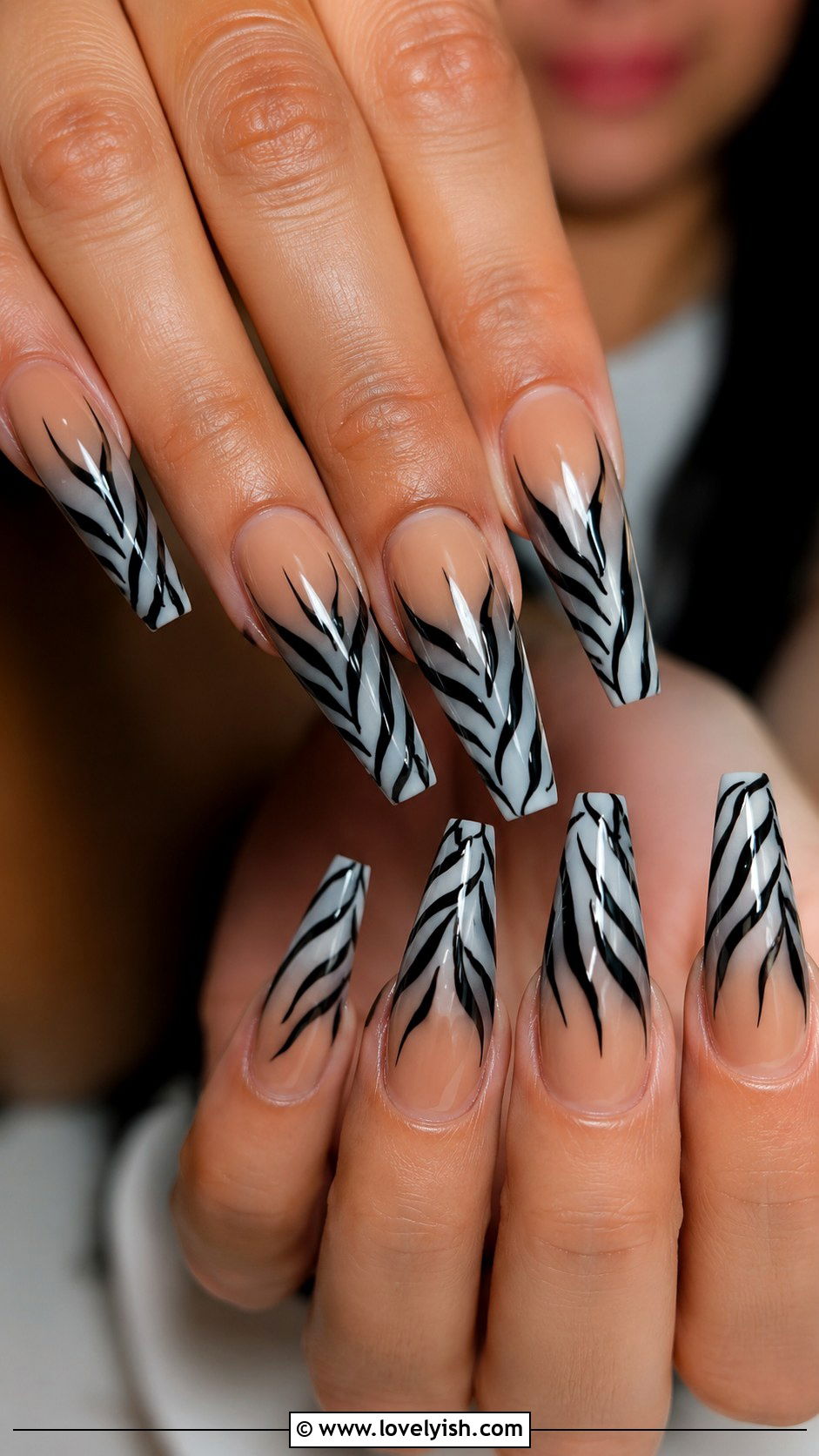 Zebra Print Ombre Nails - 50 zebra print nails - 50 zebra print nails