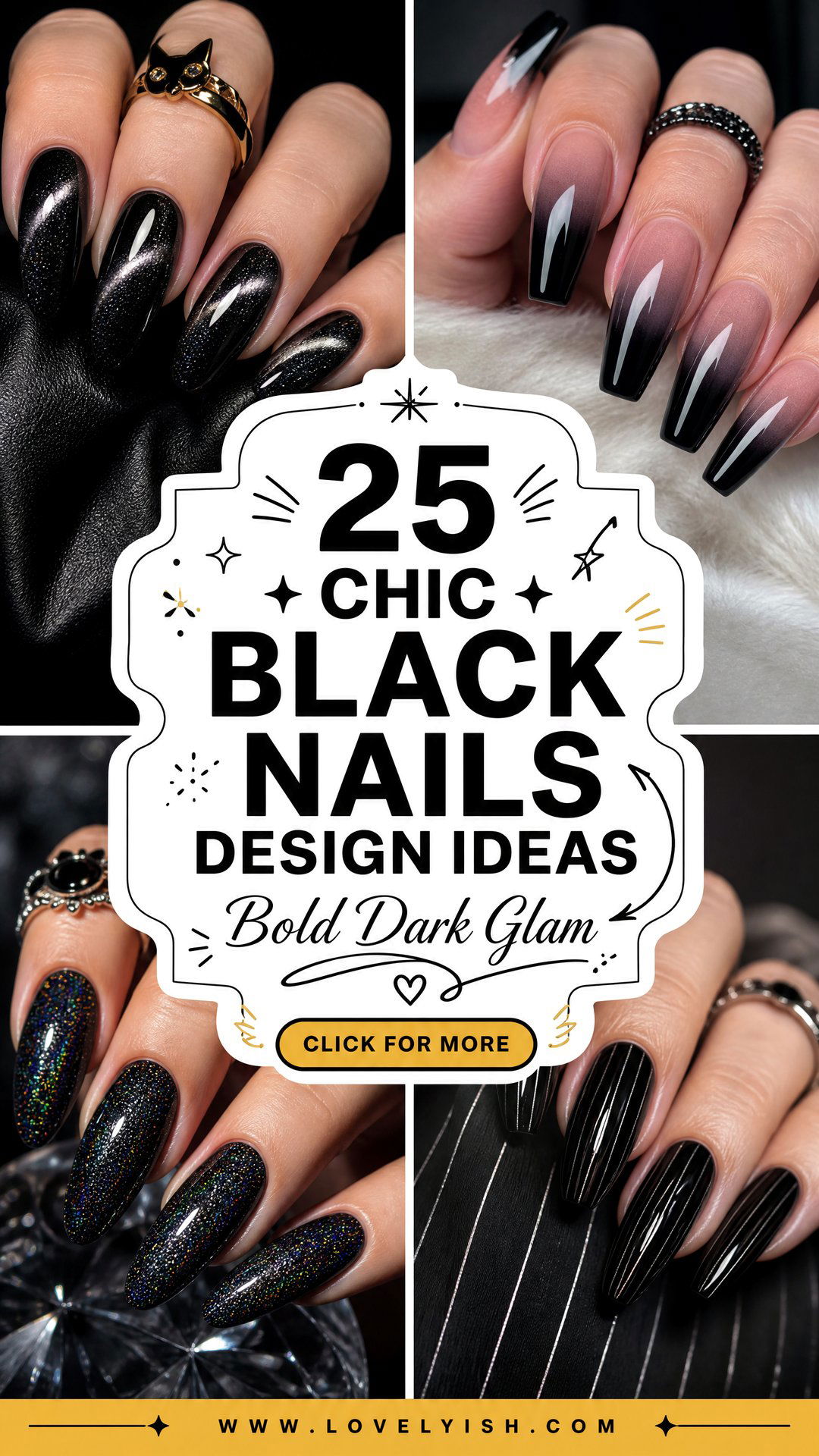 25 Chic Black Nails Design Ideas for a Bold Look - 25 Chic Black Nails Design Ideas for a Bold Look