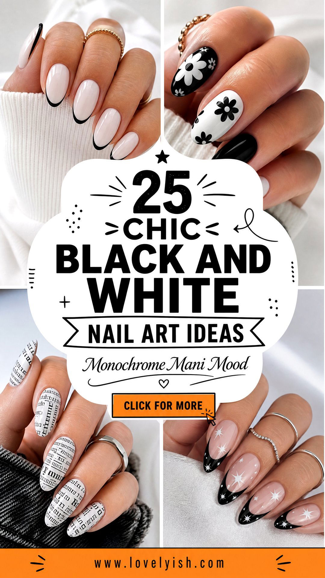 25 Chic Black and White Nail Art Ideas to Try Now - 25 Chic Black and White Nail Art Ideas to Try Now