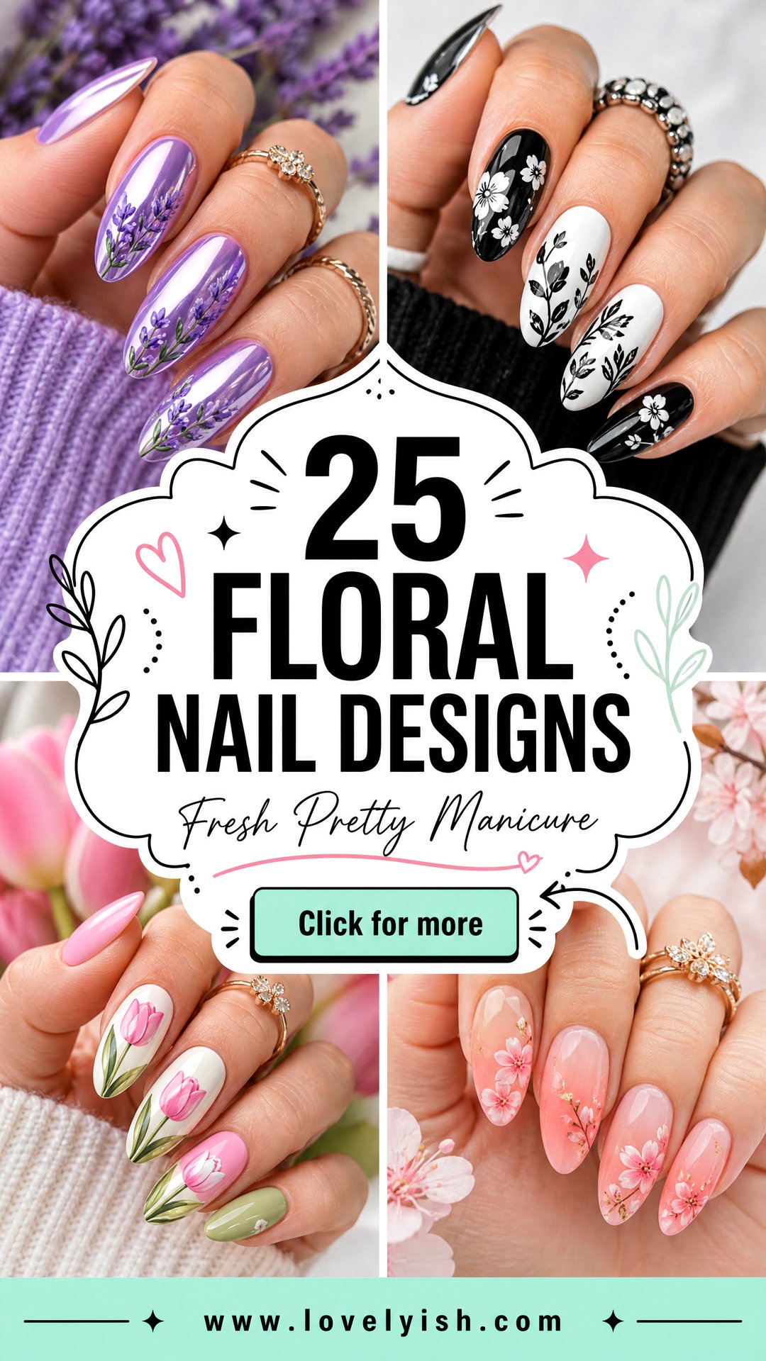 25 Floral Nail Designs for a Fresh and Pretty Manicure - 25 Floral Nail Designs for a Fresh and Pretty Manicure