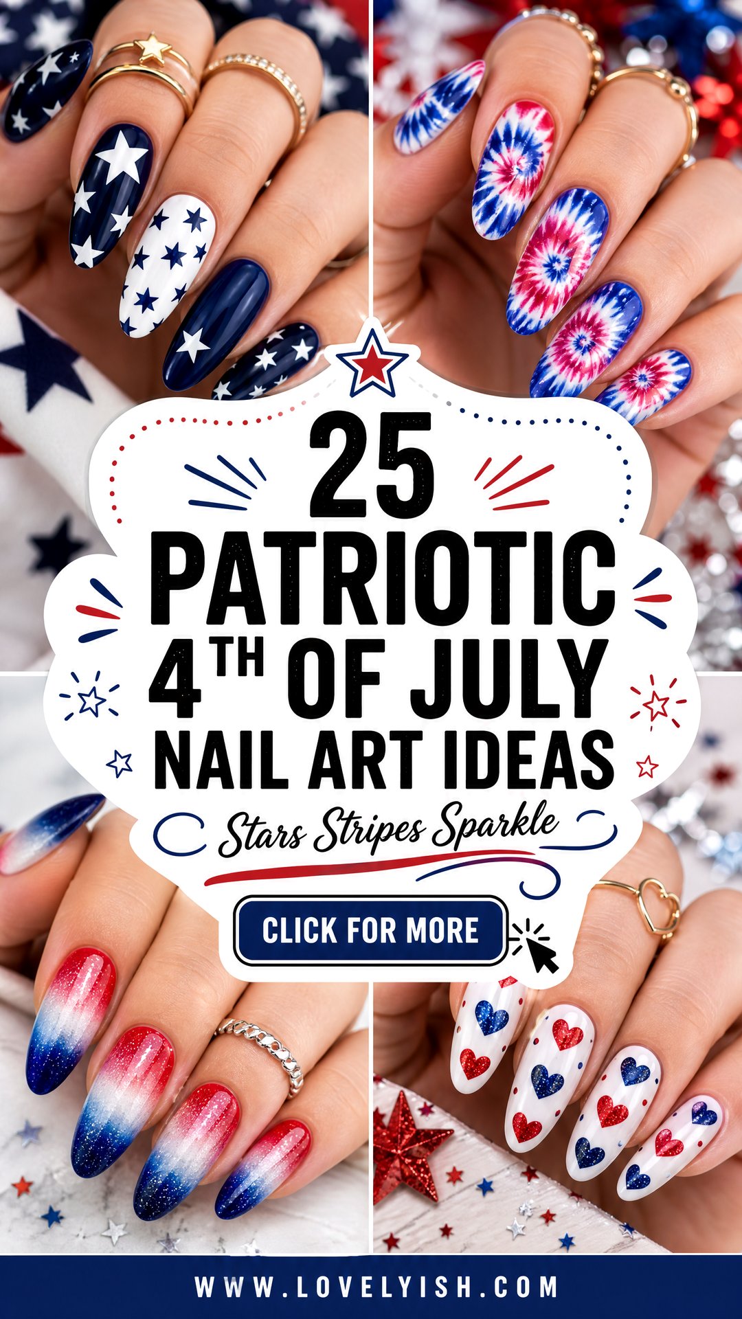 25 Patriotic 4th of July Nail Art Ideas to Celebrate - 25 Patriotic 4th of July Nail Art Ideas to Celebrate