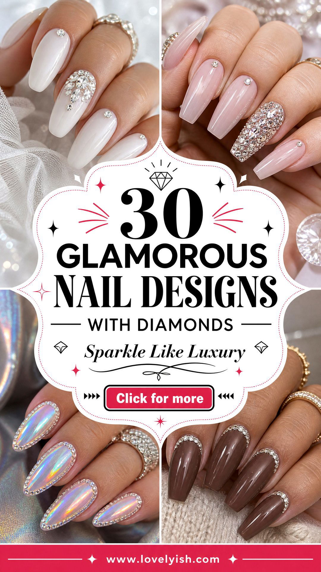30 Glamorous Nail Designs with Diamonds to Try - 30 Glamorous Nail Designs with Diamonds to Try