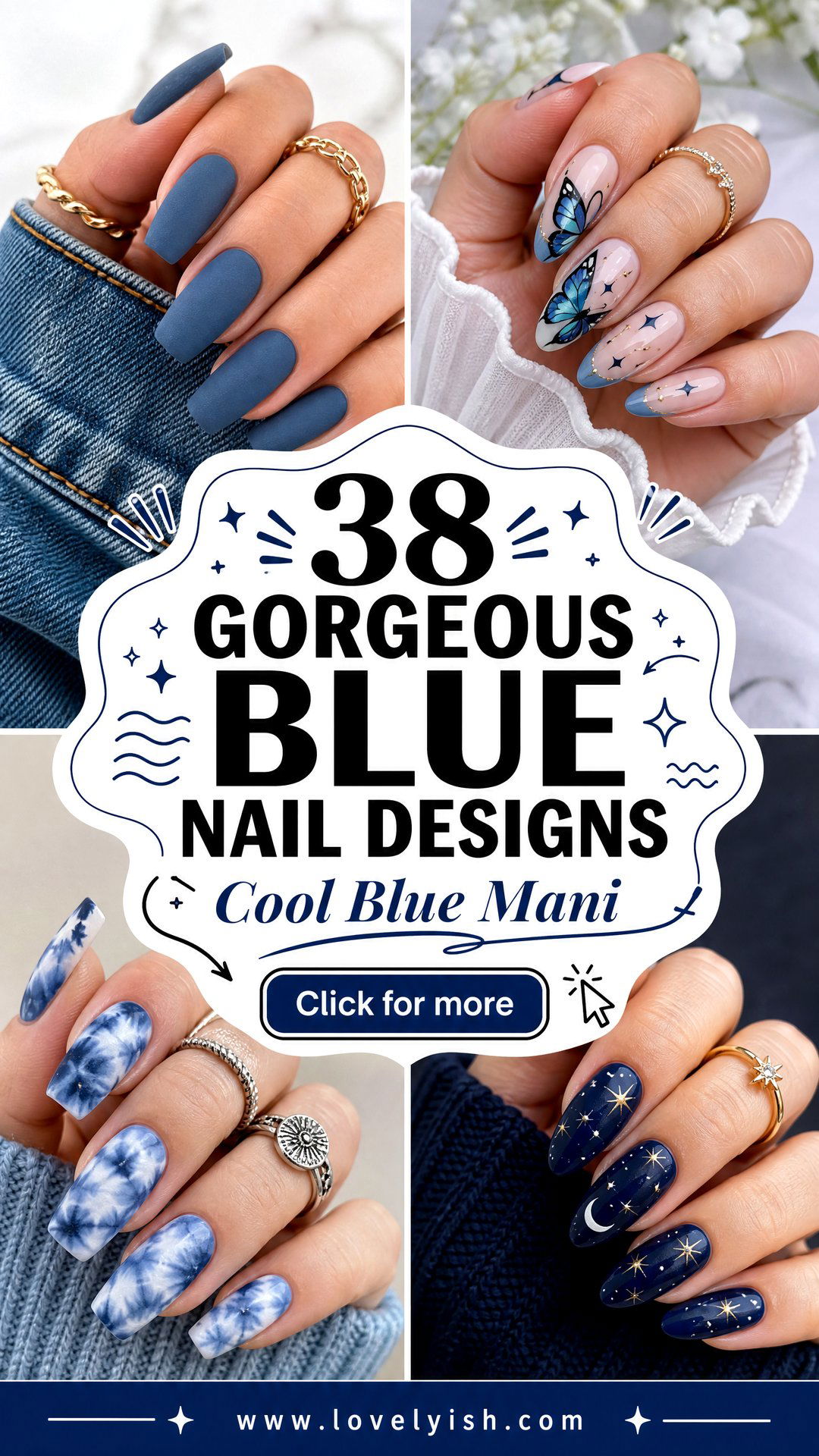 38 Gorgeous Blue Nail Designs to Inspire Your Manicure - 38 Gorgeous Blue Nail Designs to Inspire Your Manicure