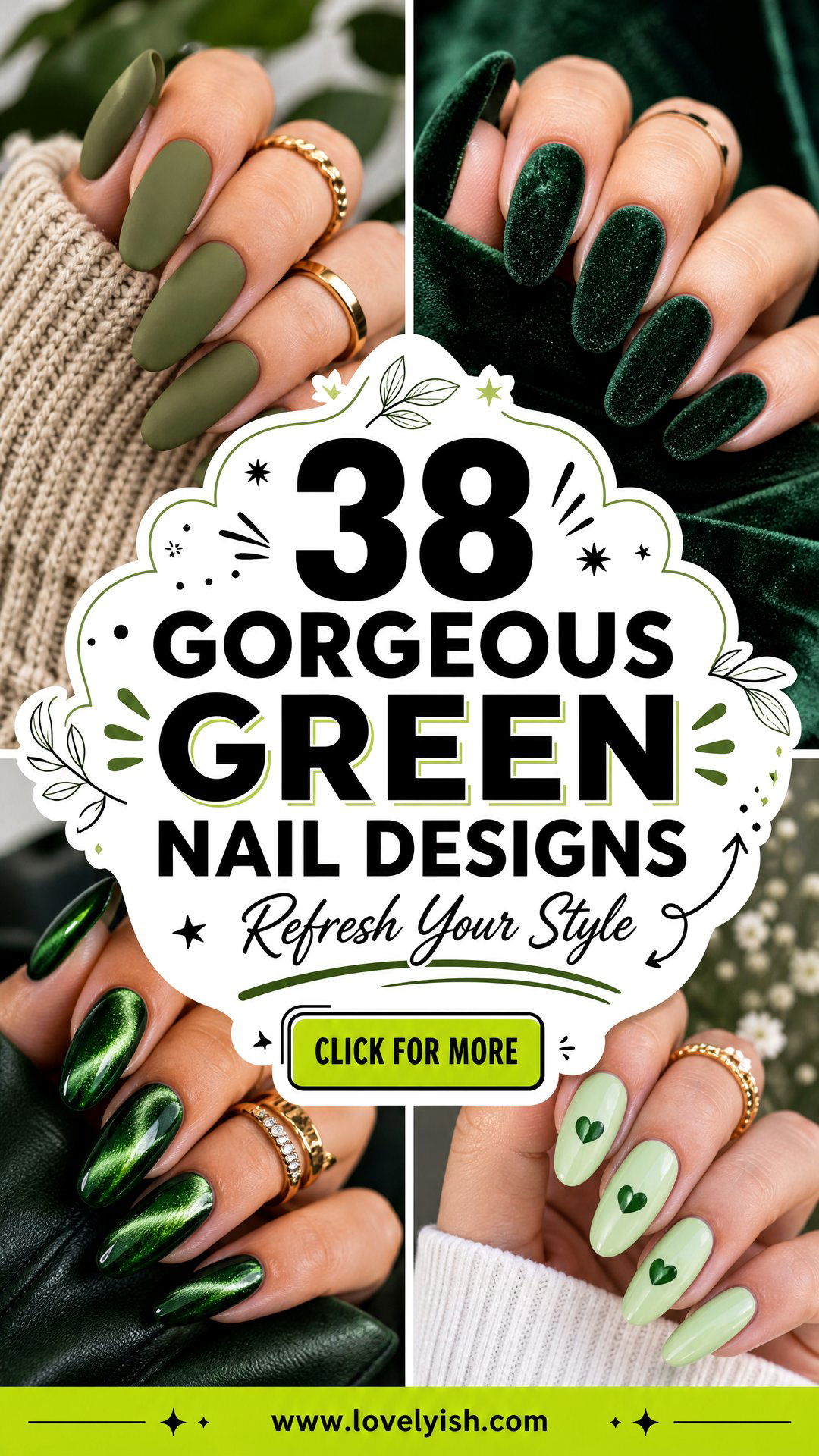 38 Gorgeous Green Nail Designs to Refresh Your Style - 38 Gorgeous Green Nail Designs to Refresh Your Style