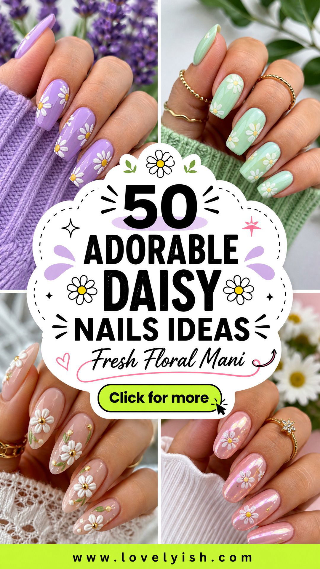 50 Adorable Daisy Nails Ideas for a Fresh Floral Look - 50 Adorable Daisy Nails Ideas for a Fresh Floral Look