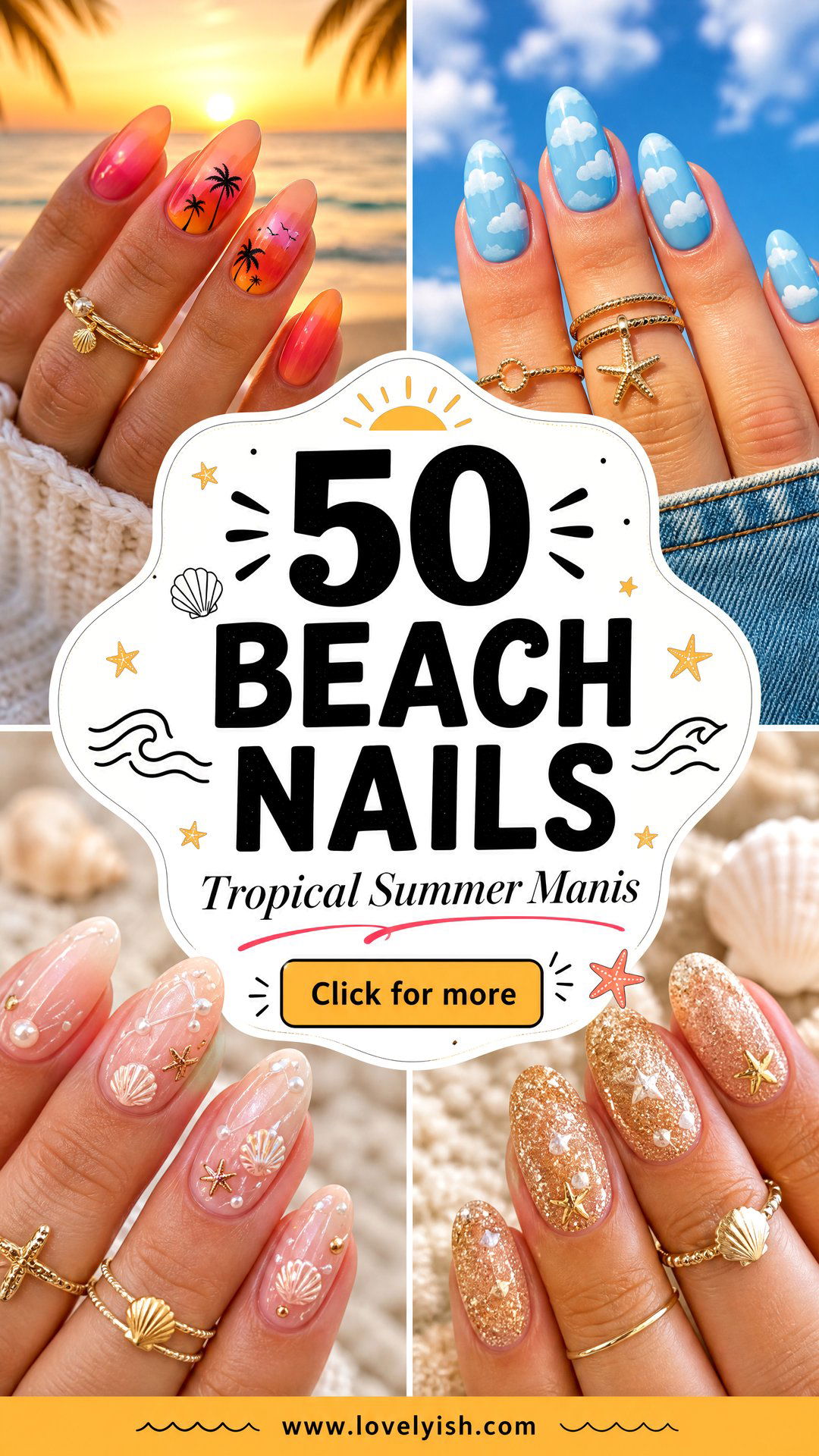 50 Beach Nails Tropical Summer Manicure Ideas - 50 Beach Nails: Tropical Summer Manicure Ideas