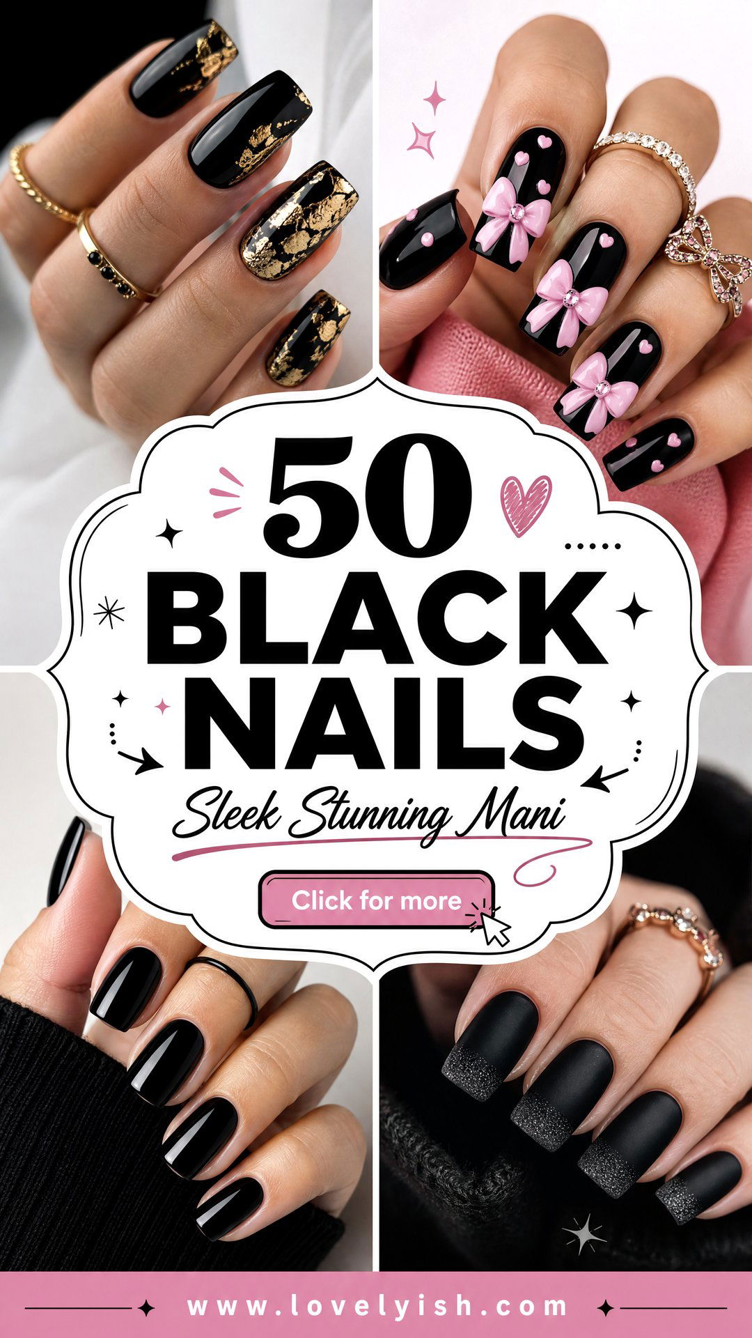 50 Black Nails Sleek and Stunning Manicure Ideas - 50 Black Nails: Sleek & Stunning Manicure Ideas