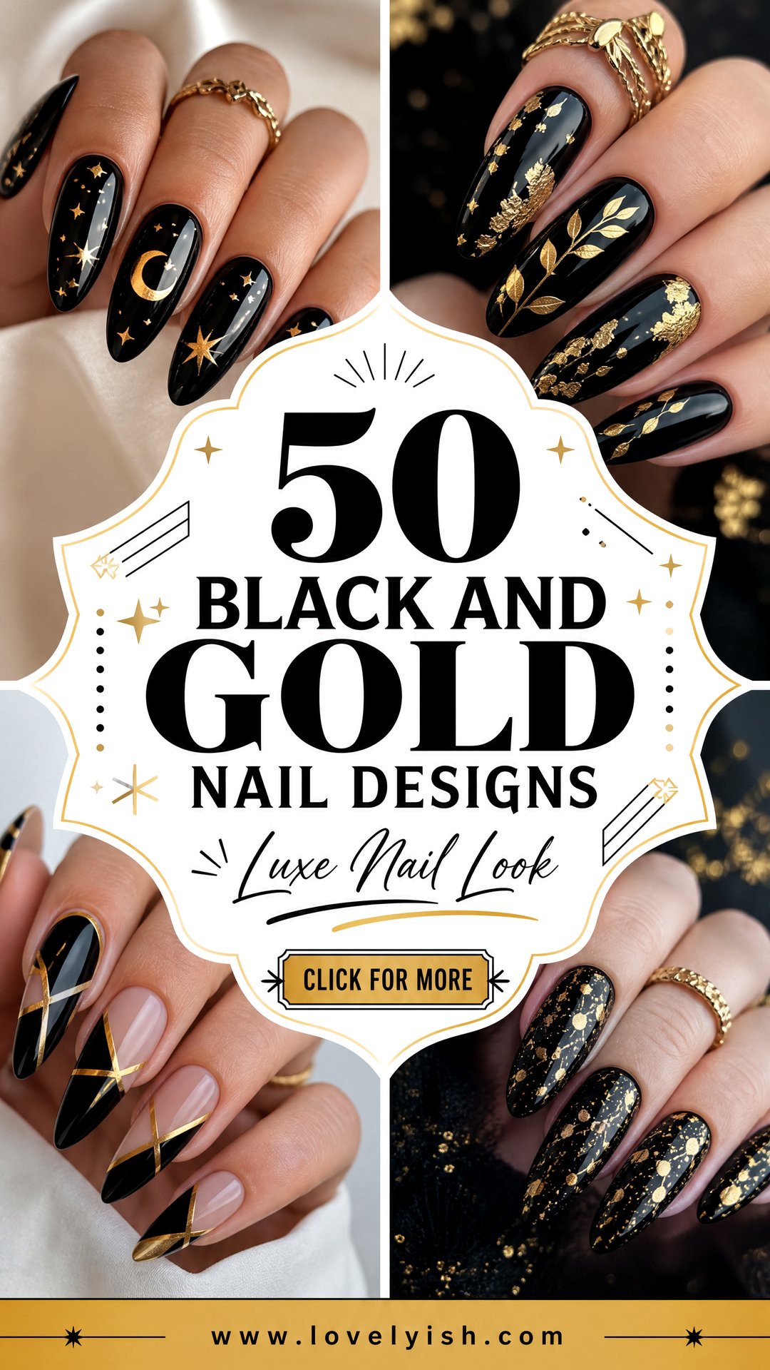 50 Black and Gold Nail Designs for a Luxe Look - 50 Black and Gold Nail Designs for a Luxe Look