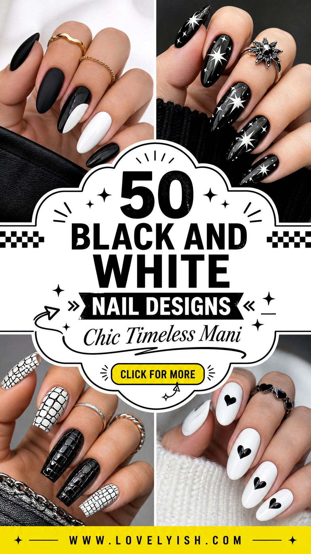 50 Black and White Nail Designs Chic and Timeless - 50 Black and White Nail Designs: Chic & Timeless