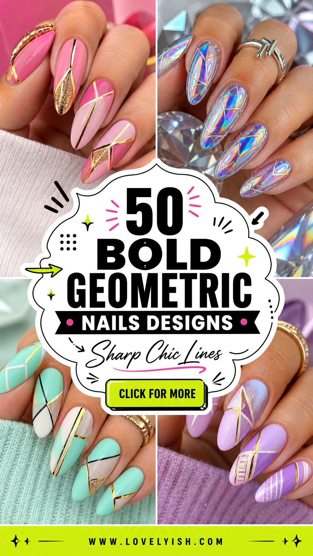 50 Bold Geometric Nails Designs Youll Love to Try - 50 Bold Geometric Nails Designs You’ll Love to Try