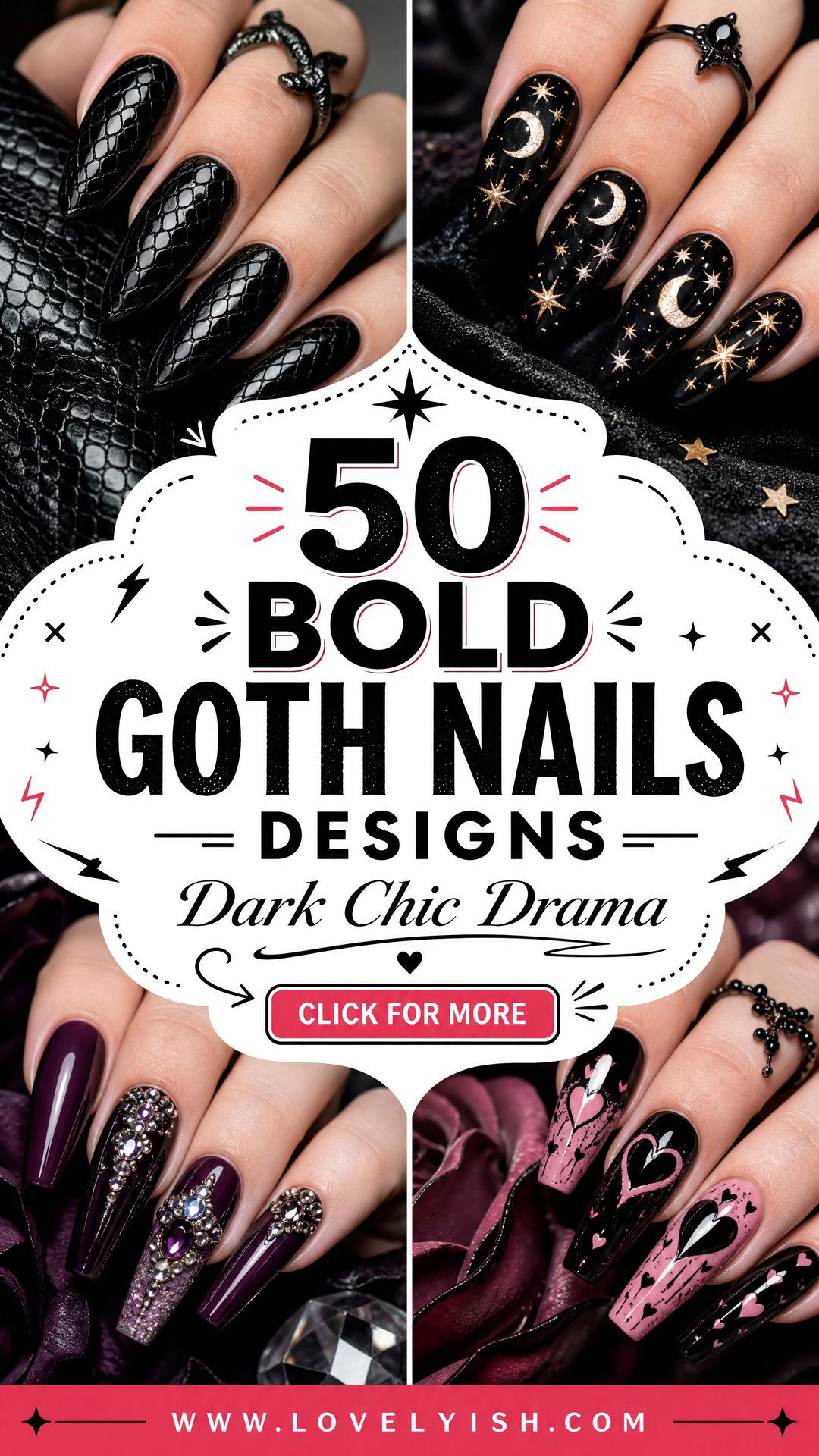 50 Bold Goth Nails Designs for a Dark Aesthetic - 50 Bold Goth Nails Designs for a Dark Aesthetic
