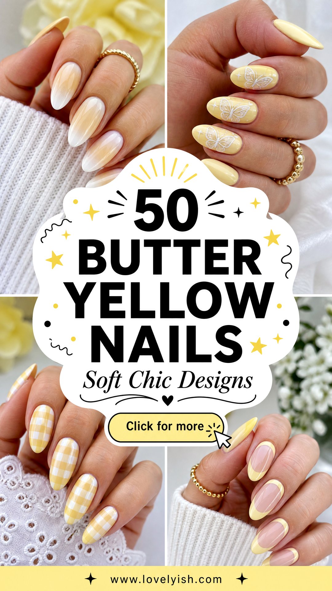 50 Butter Yellow Nails Soft and Chic Designs - 50 Butter Yellow Nails: Soft & Chic Designs