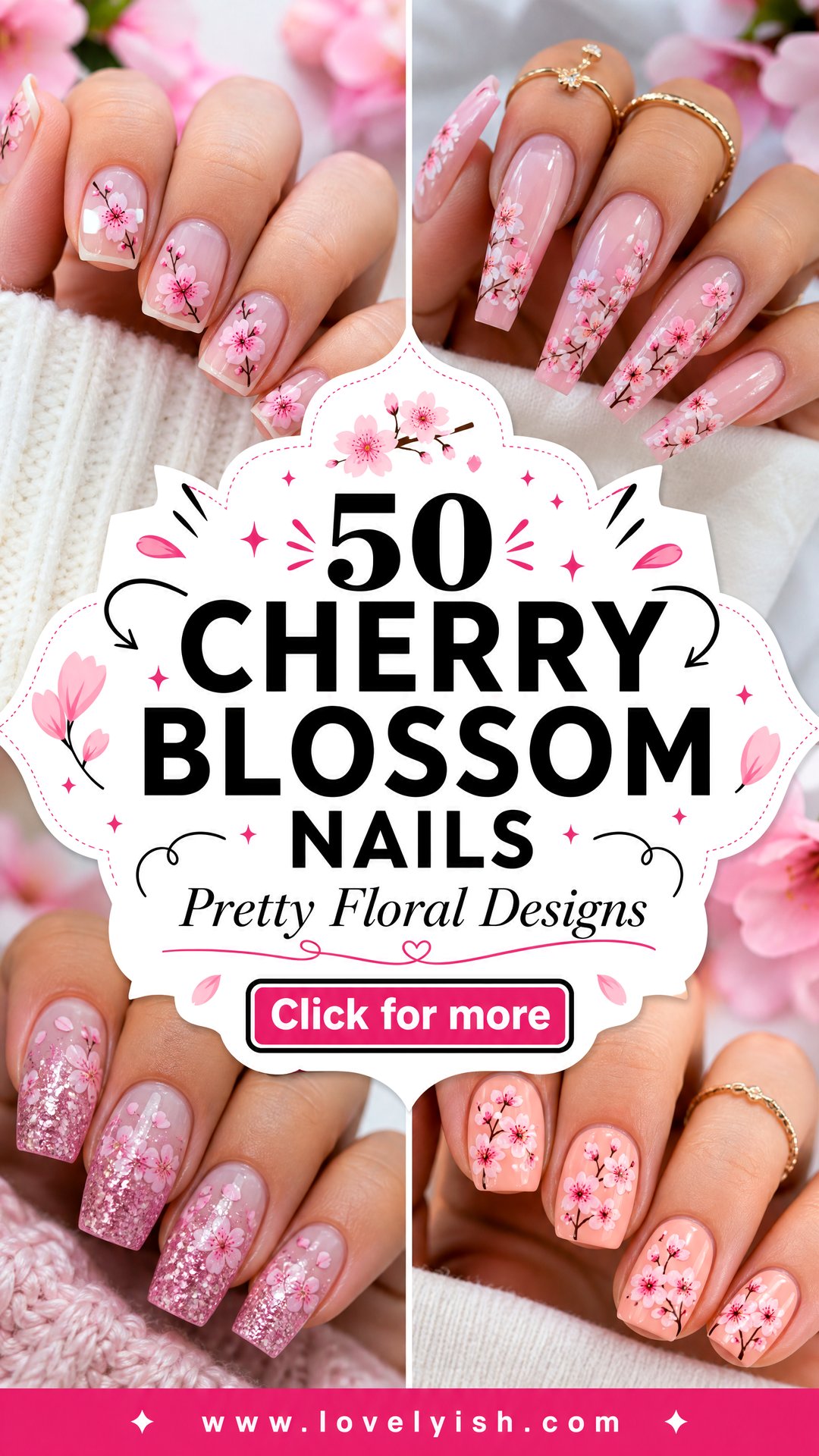 50 Cherry Blossom Nails Pretty Floral Designs - 50 Cherry Blossom Nails: Pretty Floral Designs