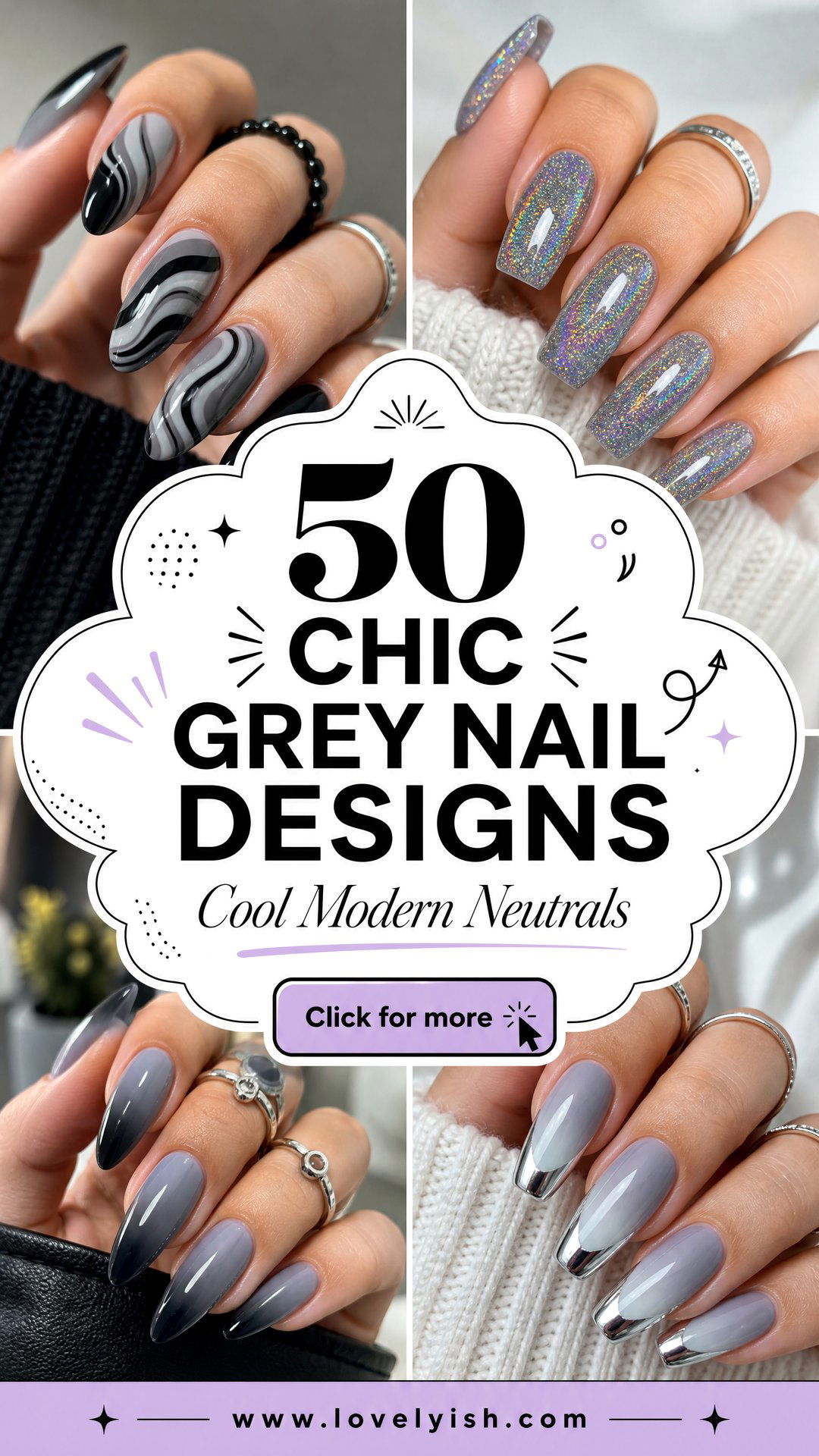 50 Chic Grey Nail Designs to Try This Season - 50 Chic Grey Nail Designs to Try This Season