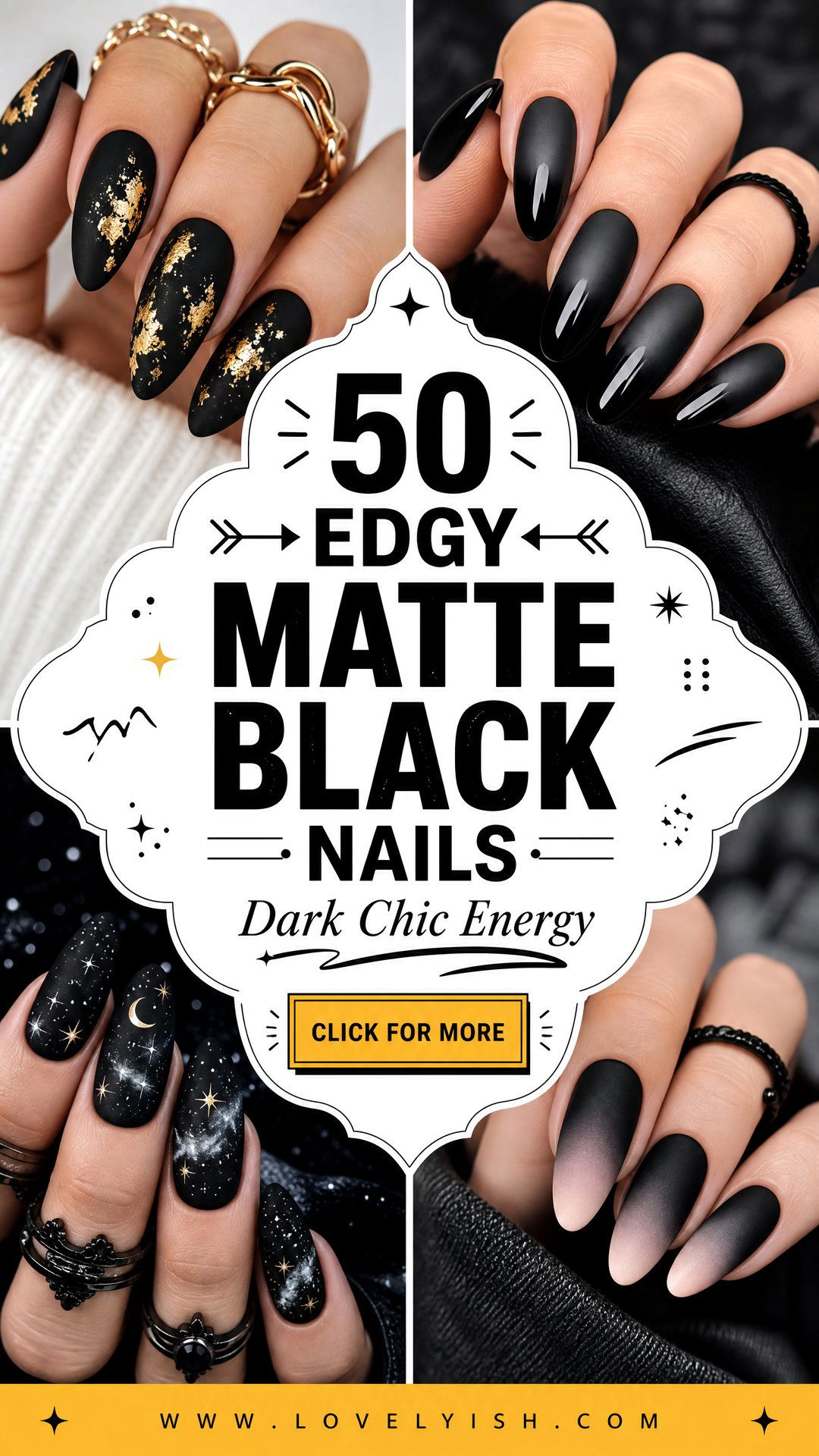 50 Edgy Matte Black Nails to Inspire Your Look - 50 Edgy Matte Black Nails to Inspire Your Look