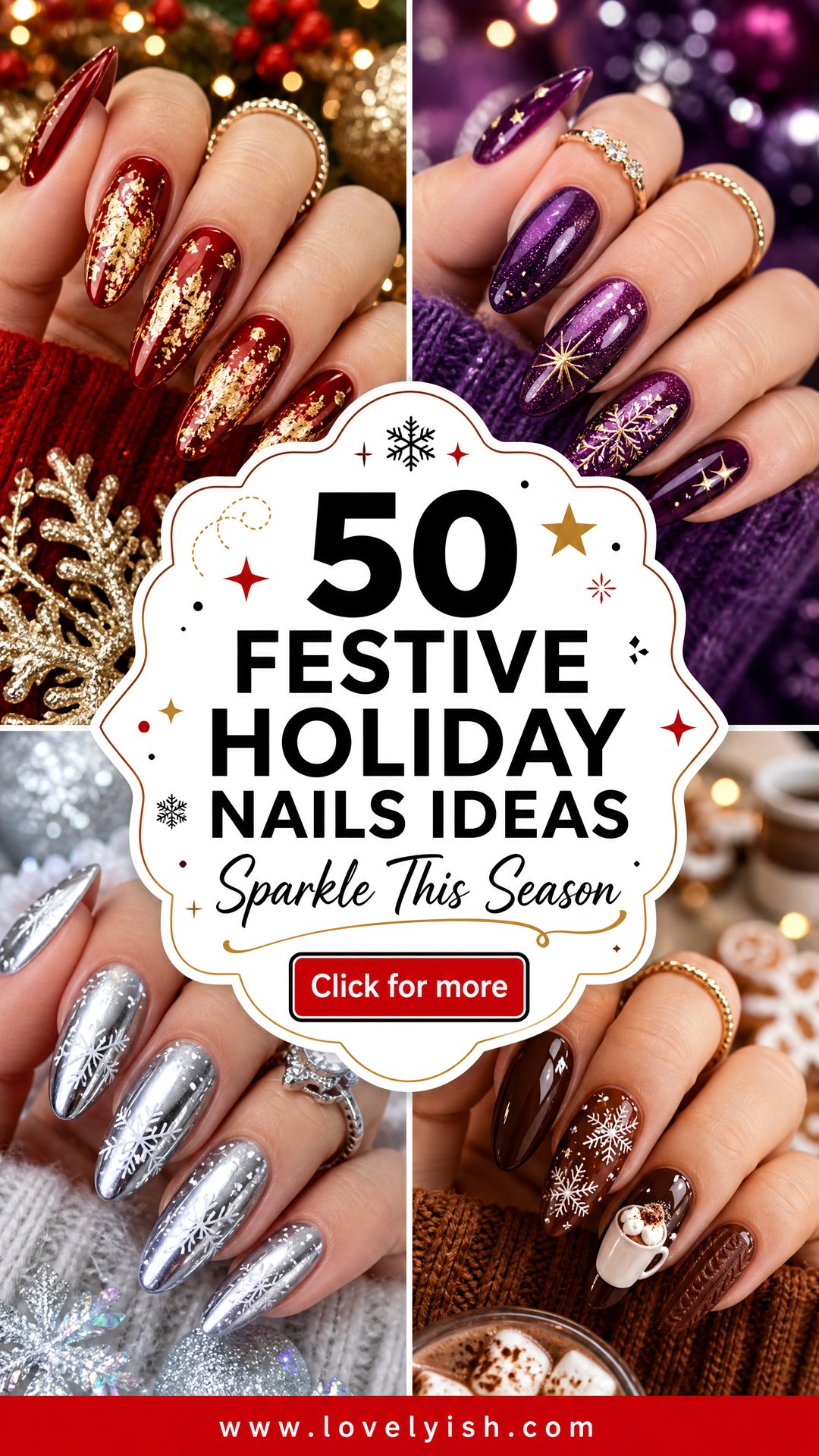 50 Festive Holiday Nails Ideas to Sparkle This Season - 50 Festive Holiday Nails Ideas to Sparkle This Season