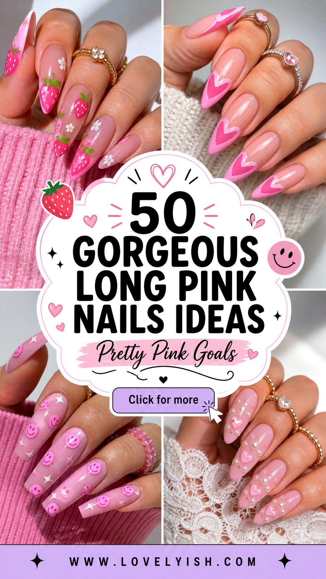 50 Gorgeous Long Pink Nails Ideas for a Chic Mani - 50 Gorgeous Long Pink Nails Ideas for a Chic Mani