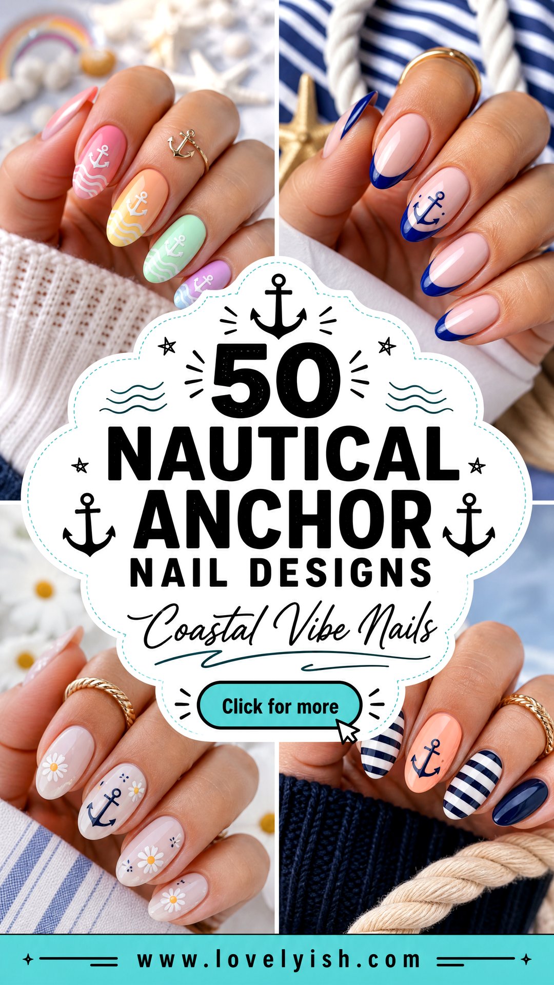 50 Nautical Anchor Nail Designs for a Coastal Vibe - 50 Nautical Anchor Nail Designs for a Coastal Vibe