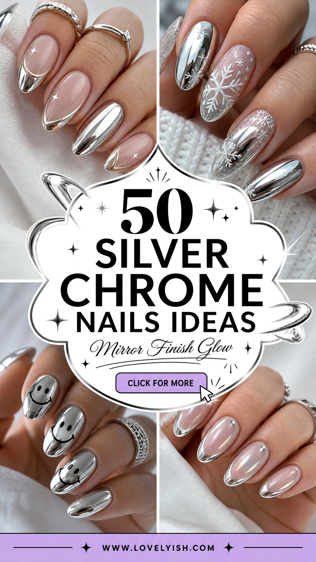 50 Silver Chrome Nails Ideas for a Mirror Finish - 50 Silver Chrome Nails Ideas for a Mirror Finish