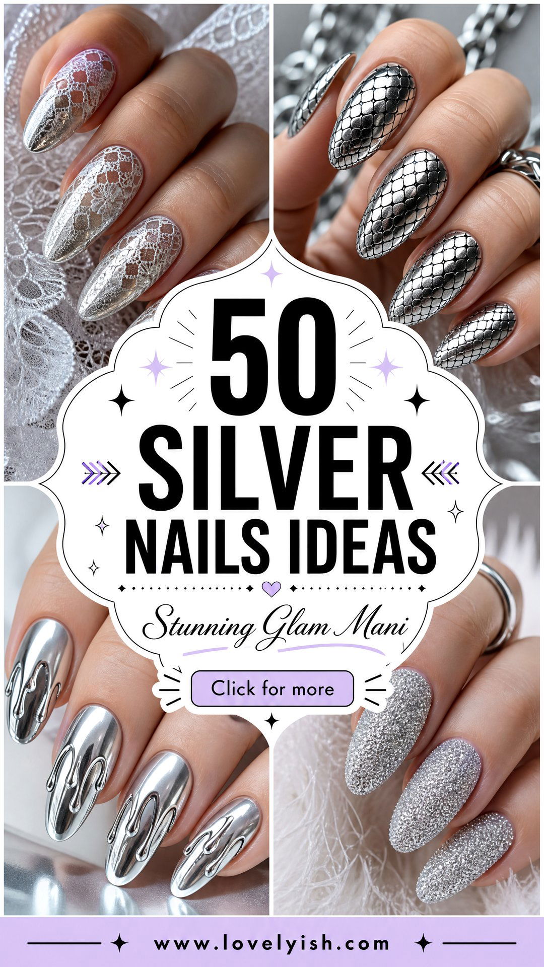 50 Silver Nails Ideas for a Stunning Glam Manicure - 50 Silver Nails Ideas for a Stunning Glam Manicure
