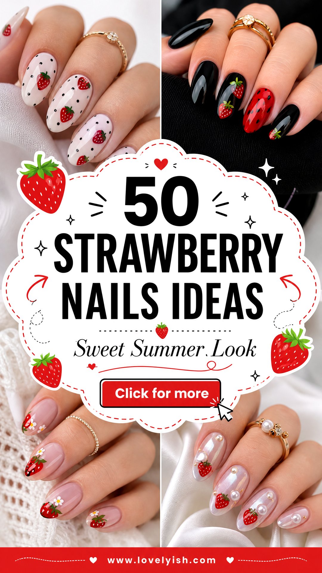 50 Strawberry Nails Ideas for a Sweet Summer Look - 50 Strawberry Nails Ideas for a Sweet Summer Look