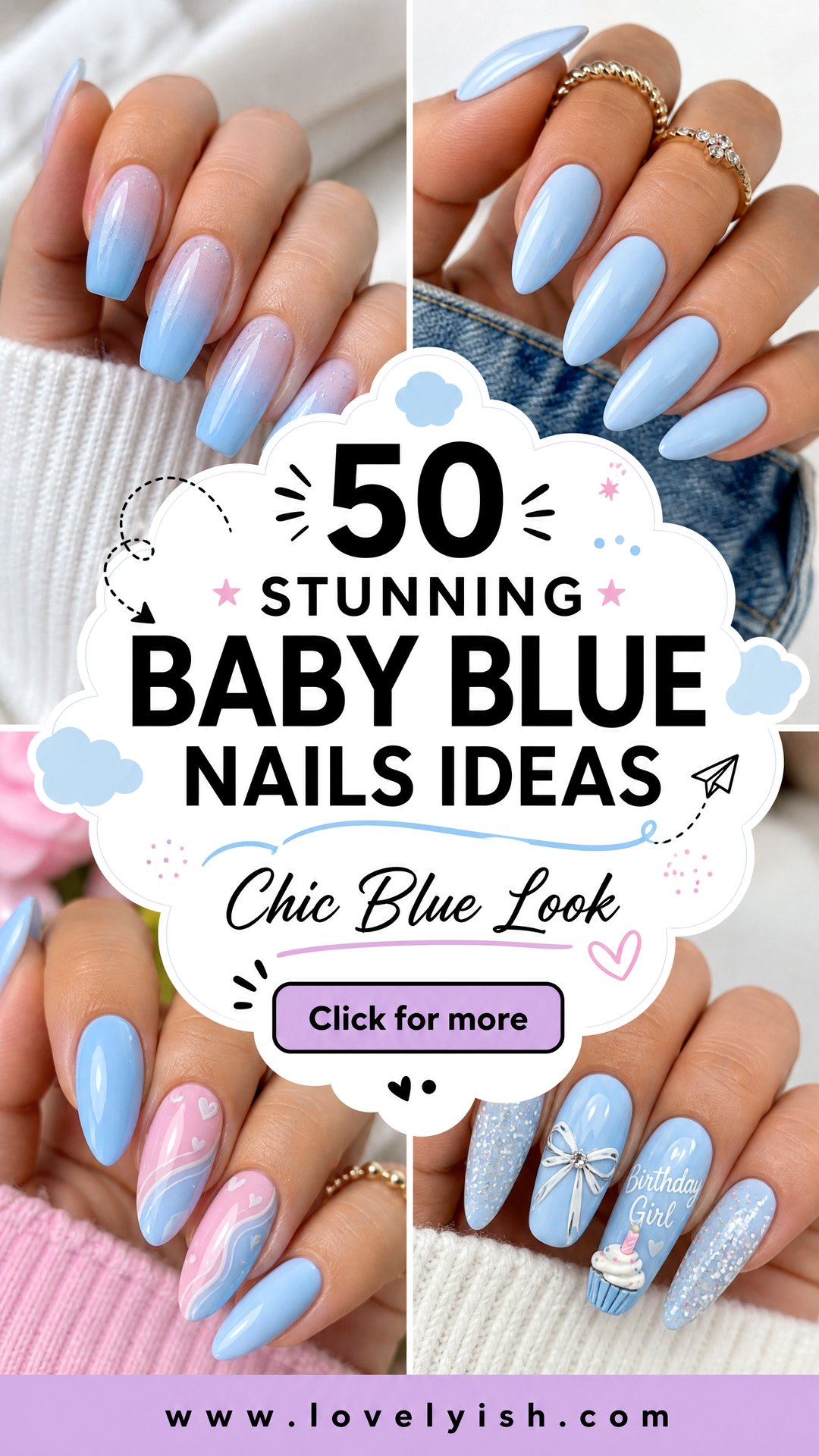 50 Stunning Baby Blue Nails Ideas for a Chic Look - 50 Stunning Baby Blue Nails Ideas for a Chic Look