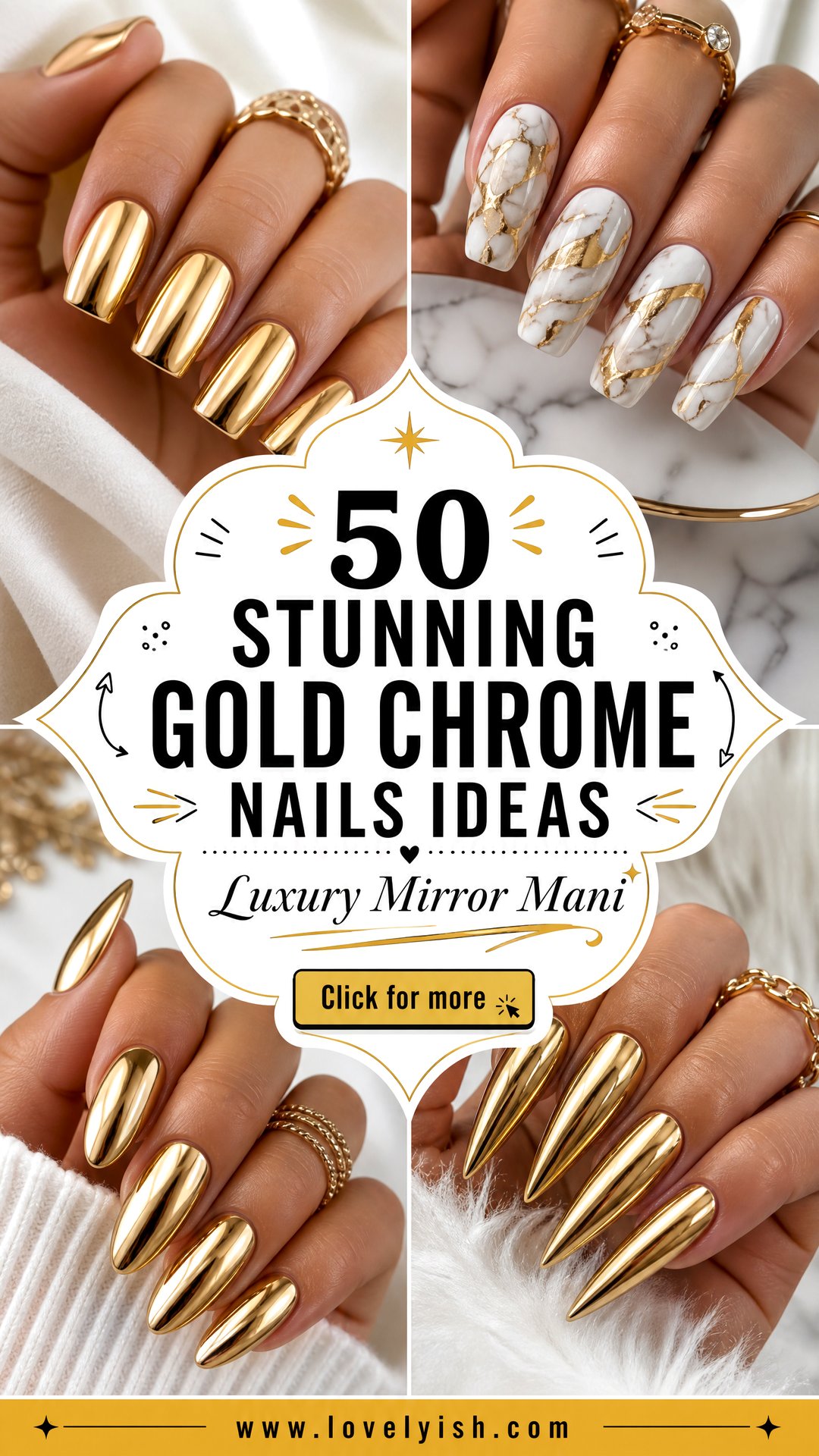 50 Stunning Gold Chrome Nails Ideas to Try Now - 50 Stunning Gold Chrome Nails Ideas to Try Now