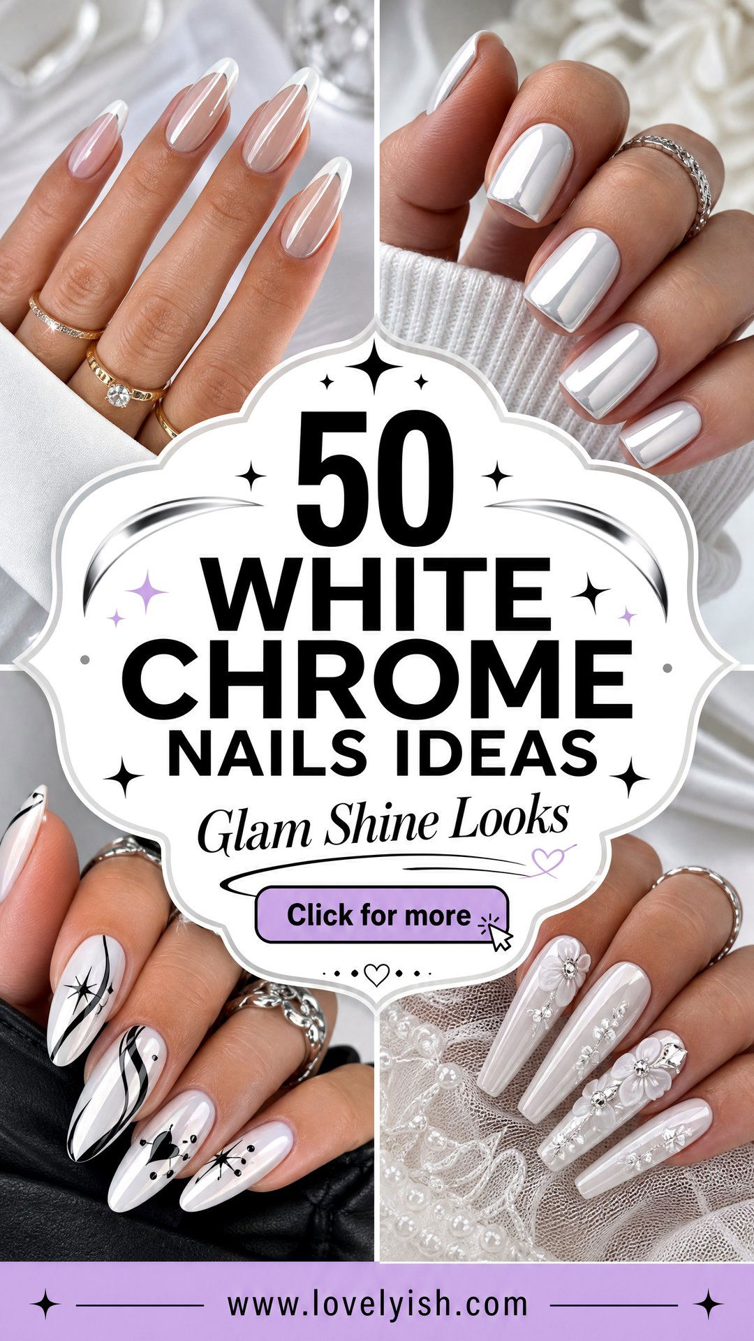 50 White Chrome Nails Ideas for a Glamorous Shine - 50 White Chrome Nails Ideas for a Glamorous Shine